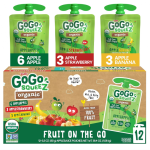 GoGo squeeZ 多种口味苹果泥零食 3.2oz 12包 @ Amazon