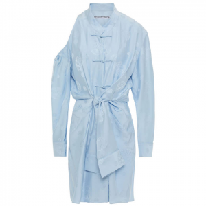 ALEXANDER WANG 露肩真丝提花迷你连衣裙