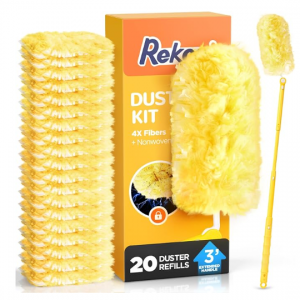 REKOPI 除尘掸替换头20件+延长杆套装 适配Swiffer @ Amazon