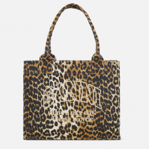 Ganni Easy 大号豹纹托特包