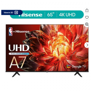 Walmart - Hisense 65英寸 A7系列杜比视界 HDR 4K UHD Google智能电视 (65A7N)，直降$150 