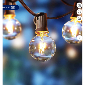 Walmart - Better Homes & Gardens 20 颗透明玻璃球 G40 灯泡户外灯串，直降$5.80 