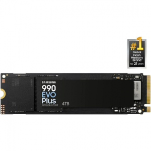 三星 990 EVO PLUS SSD 4TB，PCIe Gen 4x4 | Gen 5x2 M.2 2280，速度高达 7,250 MB/s，升级 St