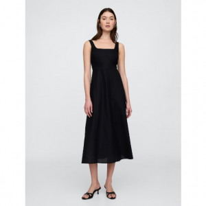 棉麻混纺连衣裙