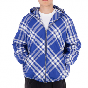 Burberry 格纹图案连帽拉链夹克