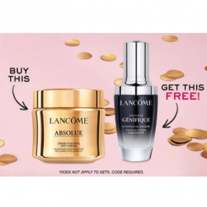 限今天！Lancome兰蔻官网买正装面霜赠正装小黑瓶精华30ml