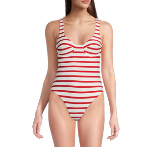 WeWoreWhat ​Striped Scoop Underwire 一片式泳衣