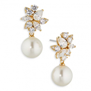 Nadri Chiara Stone Cluster & Imitation 珍珠耳环