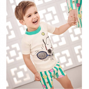 Hanna Andersson Kids Peanuts Short John Pajama Set