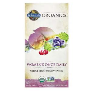 Garden of Life, Organics, 女性维生素每日一次，60 片纯素片剂