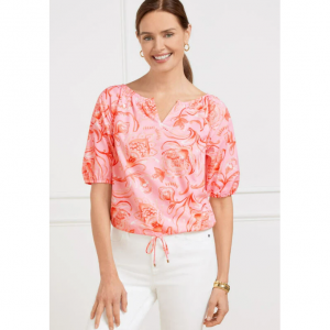 Fresh Poplin Drawcord Hem Top - Jacobean Fantasia