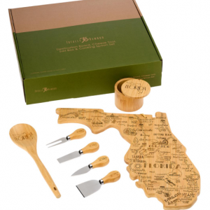 Totally Bamboo XL State Engrave Cutting Board & 6pc Kitchen Set