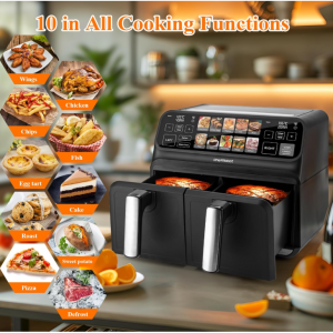 ChefRobot 雙籃 觸屏彩膜 8誇脫大容量空氣炸鍋 @ Amazon