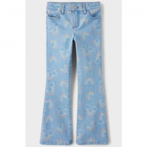 Girls Rainbow High Rise Flare Jeans - blue