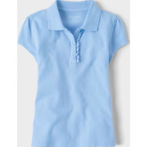 女童制服荷叶边网眼 Polo短袖