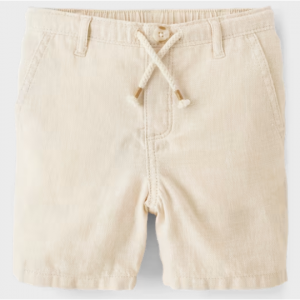 Kids Linen-Blend Pull On Shorts - tan