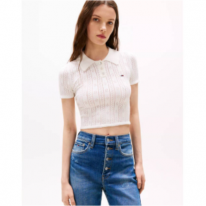 Tommy Jeans Pointelle Polo Sweater