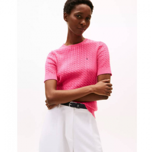 Tommy Hilfiger Short-Sleeve Cable Knit Sweater