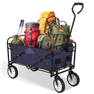 YSSOA Rolling Collapsible Garden Cart Camping Wagon, with 360 Degree Swivel Wheels @ Amazon