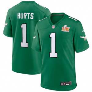 NFL Philadelphia Eagles Jalen Hurts Nike Kelly Green Super Bowl LIX 2nd Alternate Game 男士球服