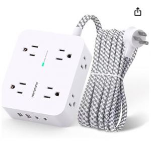 Amazon.com - HANYCONY 防浪涌电源延长插板 8x插座 4xUSB，现价$8.99