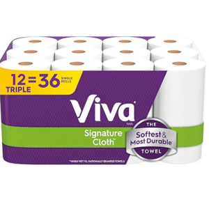 Viva 超强韧可湿水三层厨房纸巾 12卷 @ Amazon