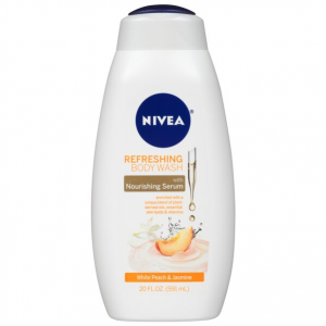 NIVEA Refreshing Body Wash with Nourishing Serum, 20 OZ, White Peach and Jasmine