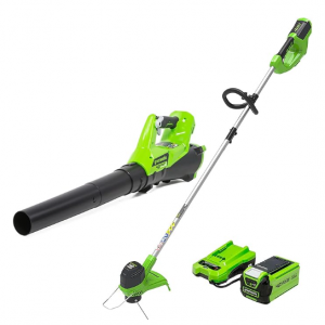 Greenworks 40V Lawn Care Combo Kit, Trimmer & Blower for Edging & Leaf Cleanup @ Amazon