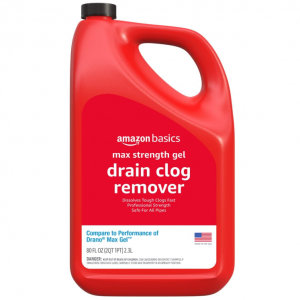 Amazon Basics Max Strength Drain Cleaner Hair Clog Remover Gel - Unclogs Hair and Grease, 80 Fl Oz