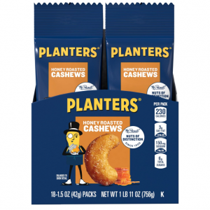 Planters Honey Roasted & Salted Cashews, 1.5 Ounce (Pack of 18)