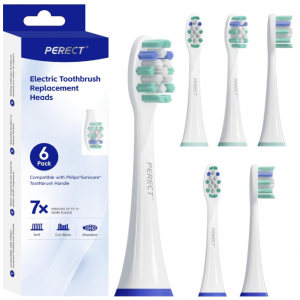 PERECT 飞利浦声波电动牙刷头 软毛 6支装