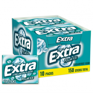 EXTRA 薄荷無糖口香糖15條裝 10包 @ Amazon