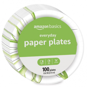 Amazon Basics 一次性紙盤 100隻 @ Amazon