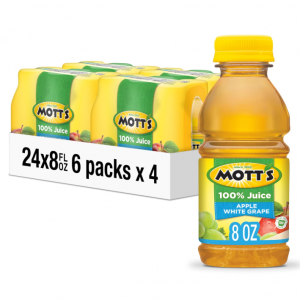 Mott's 100% Apple White Grape Juice, 8 Fl Oz Bottles, 24 Count (4 Packs Of 6) @ Amazon
