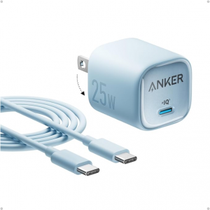 Amazon - Anker 25W USB C 折疊插腳充電頭 帶C2C線 ，現價$9.99