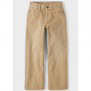 儿童泼漆染色宽松牛仔裤