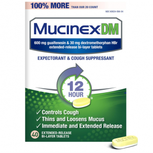 Mucinex 12小時強效緩釋咳嗽化痰藥片 40粒 @ Amazon