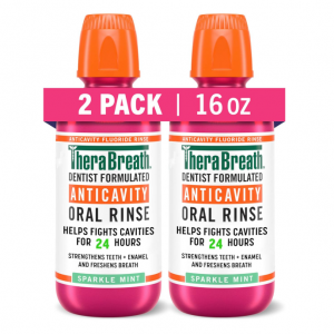 TheraBreath Healthy Smile Dentist Formulated 24-Hour Oral Rinse, 16 Oz (Pack of 2) @ Amazon