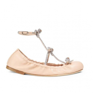 Rene Caovilla 蝴蝶结水晶缀饰芭蕾平底鞋