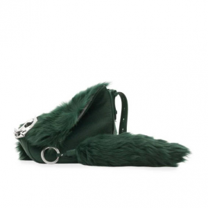 Burberry Small Knight 羊毛皮革单肩包