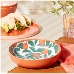 Mainstays by Becky G. & Alejandra Bamboo Melamine Dinner Bowl, Orange & Green