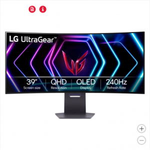 Costco - LG UltraGear 39 英寸 OLED WQHD 曲面游戏显示器，直降$450