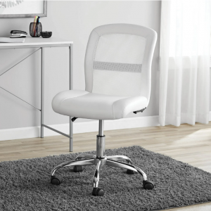 Mainstays Mid-Back, Vinyl Mesh Task Office Chair, White @ Walmart