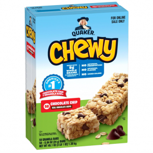 Quaker Chewy Granola Bars, Chocolate Chip, 58 Count @ Amazon