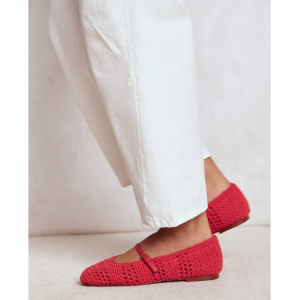 Boden Crochet Mary Jane Flats