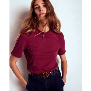 Boden Supersoft Frill Detail T-shirt