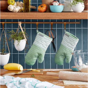 KitchenAid Albany Oven Mitt 2-Pack Set, Pistachio, 7"x13" @ Amazon