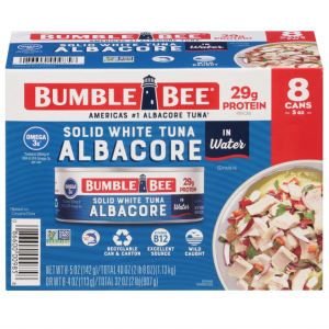 Bumble Bee Solid White Albacore Tuna in Water, 5 oz Can (Pack of 8) @ Amazon
