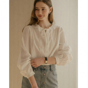 TILLIDIE Sweet Ribbon Round 纯棉衬衫