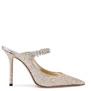 JIMMY CHOO Bing 100 亮片穆勒高跟鞋